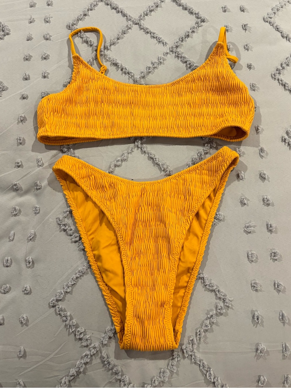 Pacsun Swim Textured Yellow Bikini Set